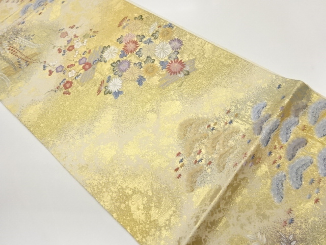JAPANESE FUKURO OBI / WOVEN FLORAL RAFT